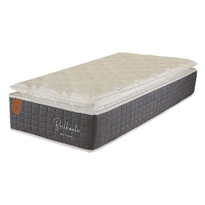 Colchão Solteiro 78x188x30 Brilhante Prorelax Molas Ensacadas Pillow Top Turn Free - Cinza/branco