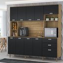 Ver imagem 1 de Cozinha Compacta Luiza 10 Portas 2 Gavetas Freijó/nero - Panorama Móveis