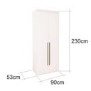 Ver imagem 4 de Guarda Roupa Modular 2 Portas com Cabideiros MDF 90 cm Lotus Belmax:Branco