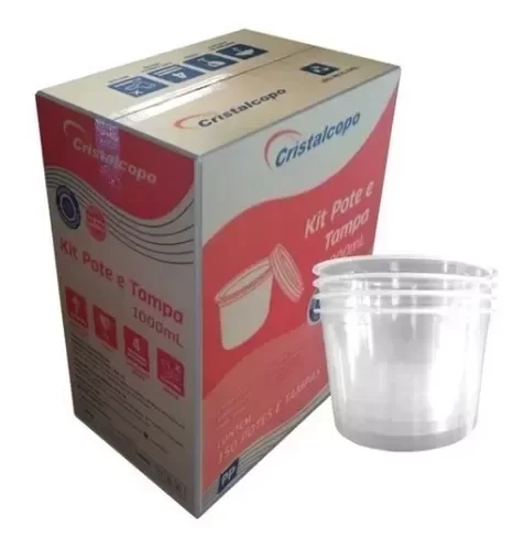 Ver imagem 3 de Pote Descartável 1000ml Freezer/Microondas Cristalcopo