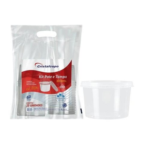 Pote Descartável 1000ml Freezer/Microondas Cristalcopo