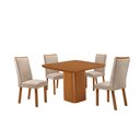 Ver imagem 1 de Mesa de Jantar Eloise 90cm Tampo MDF Canto Copo Laminado com 4 Cadeiras Lira