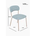 Ver imagem 2 de 2 Cadeiras Jantar Tecido Bouclé Azul Estrutura Champagne Luxo