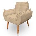 Ver imagem 2 de Kit 2 Poltrona Decorativa Opala Pés Palito Sued Bege - Kimi Design