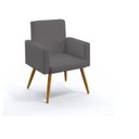 Ver imagem 1 de Poltrona Nina Decorativa Suede Cinza para Escritorio, Sala Salão Biselos-decor