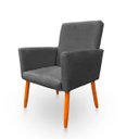 Ver imagem 5 de Poltrona Nina Decorativa Suede Chumbo para Escritorio, Sala Salão Biselos-Decor