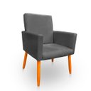 Ver imagem 1 de Poltrona Nina Decorativa Suede Chumbo para Escritorio, Sala Salão Biselos-Decor