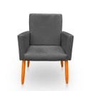 Ver imagem 4 de Poltrona Nina Decorativa Suede Chumbo para Escritorio, Sala Salão Biselos-Decor