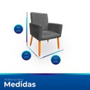 Ver imagem 6 de Poltrona Nina Decorativa Suede Chumbo para Escritorio, Sala Salão Biselos-Decor