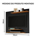 Ver imagem 3 de Painel para Sala Tv até 42” com Prateleiras Mdp Dubai - Jm3 Móveis:preto/nature
