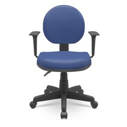 Cadeira giratória executiva c/ braços slim -azul Eduflex - 1