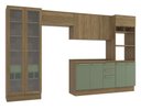 Ver imagem 3 de Armário de Cozinha Modulada Completa Reta 6 Peças 3,50m Botanic Kappesberg - Nogueira/Verde Oliva