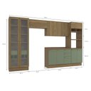 Ver imagem 4 de Armário de Cozinha Modulada Completa Reta 6 Peças 3,50m Botanic Kappesberg - Nogueira/verde Oliva