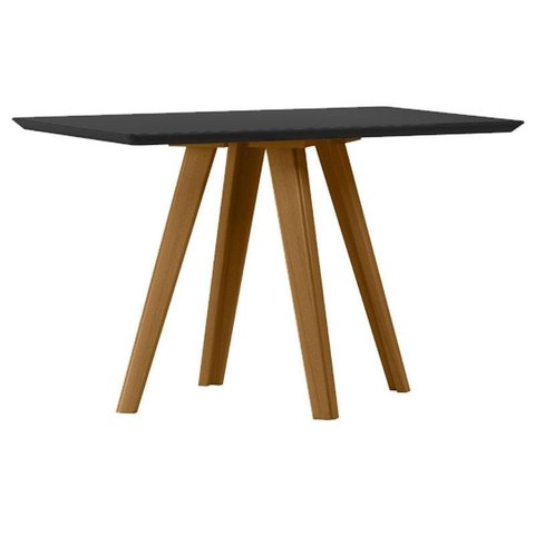 Mesa de Jantar 120x80 Cm Mariah com Vidro Ype Preto – New Ceval