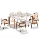 Ver imagem 4 de Kit 06 Cadeiras para Sala de Jantar Estar Living Giorgia B04 Linho Cru