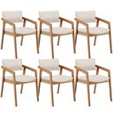 Ver imagem 1 de Kit 06 Cadeiras para Sala de Jantar Estar Living Giorgia B04 Linho Cru