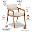 Ver imagem 7 de Kit 06 Cadeiras para Sala de Jantar Estar Living Giorgia B04 Linho Cru