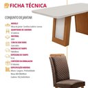 Ver imagem 6 de Conjunto de Jantar Carolina 6 Lugares Tampo MDF com Vidro e Cadeiras Estofadas Marrom 180cm Moderna