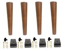 Ver imagem 1 de Kit 4 Pé Palito 40cm Amendoa Marrom Claro + Chapinha Inclinada Pvc + Parafuso