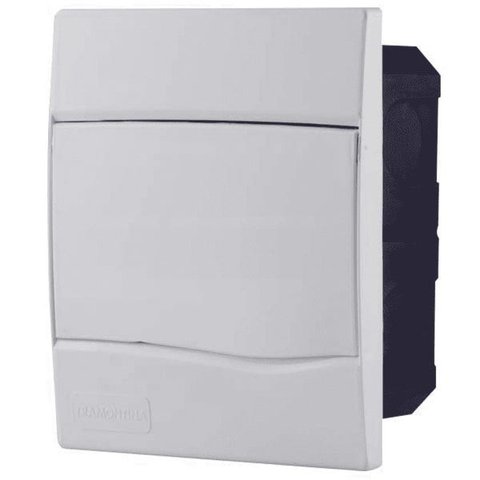 Quadro de Distribuição de Energia Residencial Embutir para 5 Disjuntores Tramontina:Branco