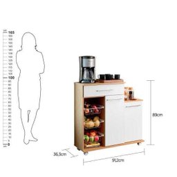 Balcão Fruteira Multiuso Ditália Mf-185 Carvalho/Branco - 7