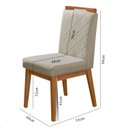 Ver imagem 6 de Kit 2 Cadeira de Jantar Estofada Luna Linho Bege Base Madeira