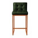Ver imagem 5 de Banqueta Cozinha Alta com Encosto Industrial Kit 3 Bronze Lirina Pu Verde C05 - D’Rossi
