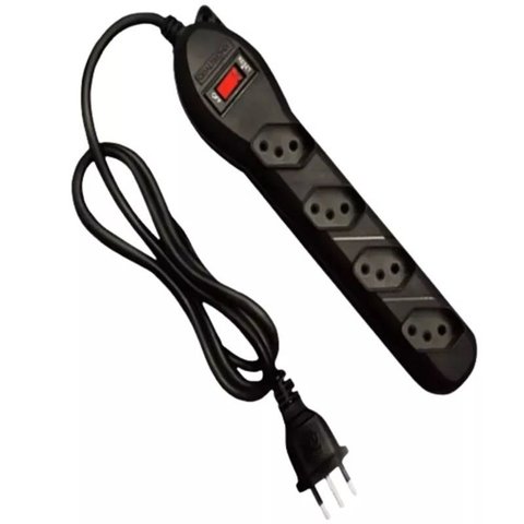 Filtro de Linha 04 Tomadas Cor Preto Modelo Qfl4 Qualitronix