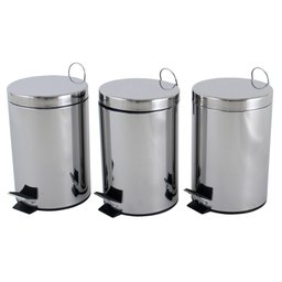 Kit 3 Lixeiras Aço Inox de 3 Litros Healer - 2