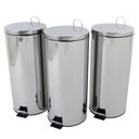 Ver imagem 1 de Kit 3 lixeiras aço inox de 30 litros Healer