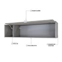 Ver imagem 3 de Armário Aéreo com Nicho e Porta Basculante 35x135x35cm Wlnp135 Snow - Branco