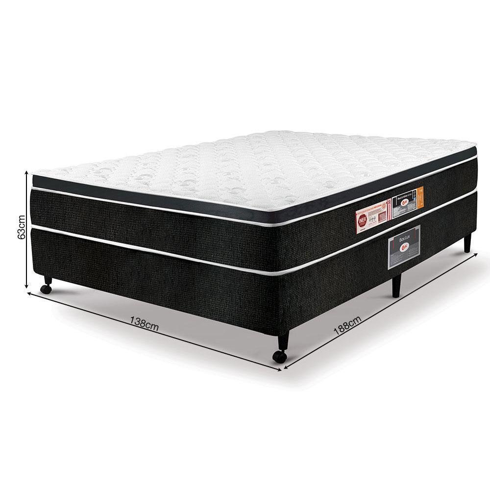 Cama Box Com Colch O Casal Espuma D Black White Air One Face Castor Madeiramadeira