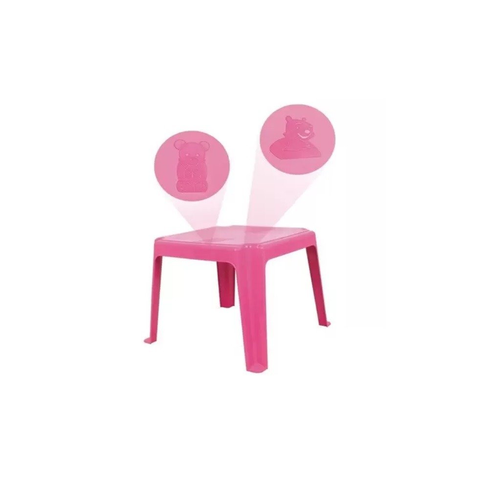 Conjunto Infantil Mesa E 4 Cadeiras Antares Rosa Kit 01 Jogo - 2