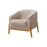 Kit 2 Poltronas Living Base em Madeira Maciça Flórida Veludo Bege - 3