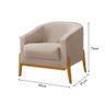 Kit 2 Poltronas Living Base em Madeira Maciça Flórida Veludo Bege - 6