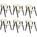 Ver imagem 1 de Kit 6 Cadeiras Sala de Jantar e Jogos Carteados Madeira Maciça Poker Pu Offwhite-preto G42 - Gran