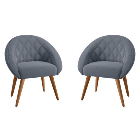 Conjunto Poltrona para Sala de Recepção Celina Inca Chumbo