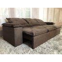 Ver imagem 2 de Sofá Retrátil e Reclinável 2,70m em Tecido Veludão C/pillow Nos Braços Athenas:marrom/270cm