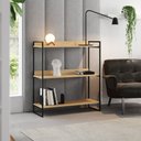 Ver imagem 1 de Aparador Industrial 3 Prateleiras Córdoba 95cm Preto e Castanho