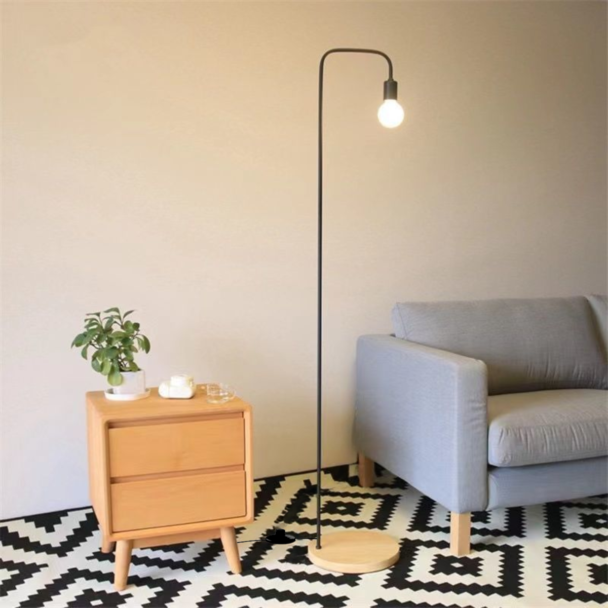 Ver imagem 2 de Luminária Piso Coluna 163cm Pedestal Chão Metal Minimalista E27 Gimpo Kjtd-722-preto