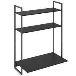 Kit Cadeira Escritório Economy com Escrivaninha Suspensa Industrial Parla F01 Preto - Lyam Decor - 3