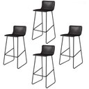 Ver imagem 1 de Conjunto 4 Banquetas Dubai Couro Sintético Base Aço Carbono 100cm Preto C&m Decor