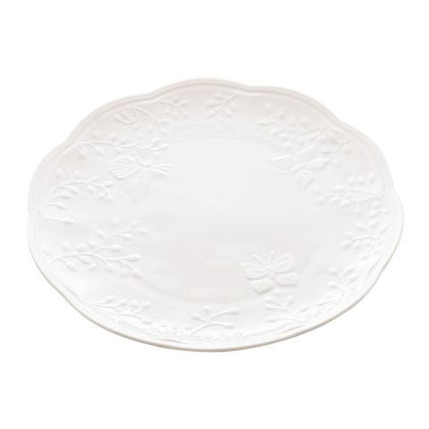 Prato Raso Porcelana New Bone Butterfly Flower 26,5cm X 27cm