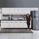 Ver imagem 4 de Cozinha Completa 14 Portas 3 Gavetas Atenas Kaiki Moveis Branco