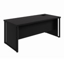 Ver imagem 4 de Escrivaninha Mesa Escritório Diretor com Caixa de Tomadas e Porta Objetos F5 Office 200cm Preto