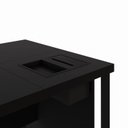 Ver imagem 6 de Escrivaninha Mesa Escritório Diretor com Caixa de Tomadas e Porta Objetos F5 Office 200cm Preto