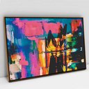 Ver imagem 1 de Quadro Decorativo em Canvas Abstrato Intense TaColado Moldura Flutuante 4,5cm Freijó 120 x 80cm