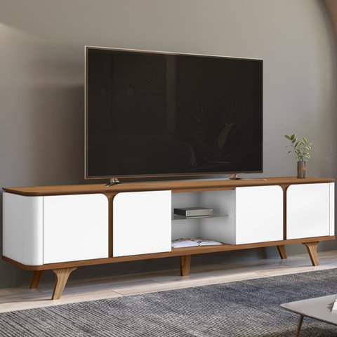 Rack Bancada para Tv 60 Pol 217 Cm 11097 Cedro Branco Dcasa
