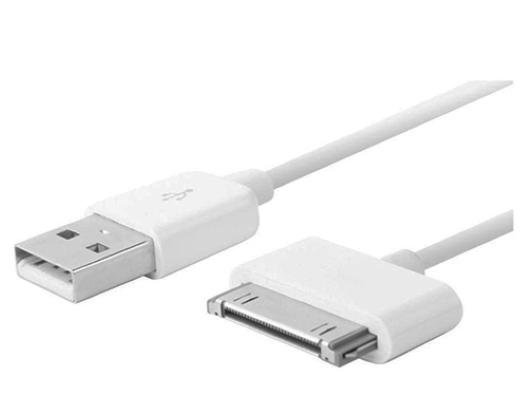 Cabo Compatível com iPhone 30 pinos para USB - 3, 3G, 3GS, 4 e 4S, iPod, iPad - 1 metro - 1