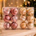 Ver imagem 6 de Bolas de Natal para Decoração de Árvore Bronze e Dourada Plástico 8cm Kit 24PÇS
